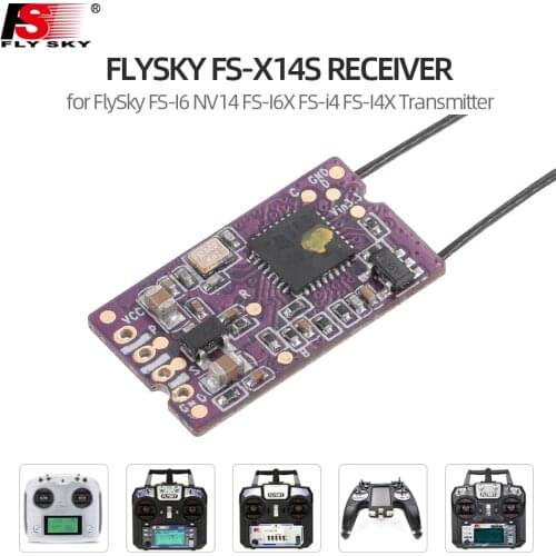 FlySky FS-X14S Receiver 2.4Ghz 14CH PPM S.BUS Signal Outputs for FlySky FS-I6 NV14 FS-I6X FS-i4 FS-I4X Transmitter