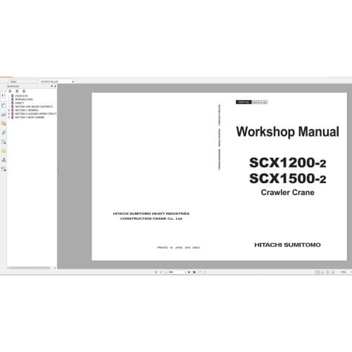 Hitachi Sumitomo Crawler Crane 2.2GB Parts Catalog Operator Manual Technical Manual & Workshop Manual DVD