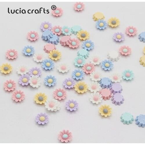 Lucia Crafts 24pcs Daisy Flower Resin Flatback Cabochon Craft DIY Handwork Decor Accessories F0606