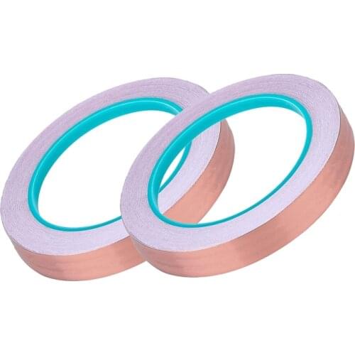 Copper Foil Tape with Double-Sided Conductive - EMI Shielding,Stained Glass,Soldering,Electrical Repairs,0.5 Inch 2Pcs