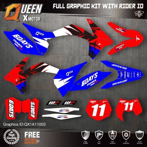 QUEEN X MOTOR Custom Team Graphics Decals Stickers Kit For KTM 2011 2012 SX SXF , 2012 2013 EXC XC-W EXC-F 003