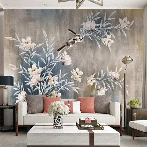 Custom Mural Wallpaper Vintage Art Flowers And Birds Wall Painting Living Room Bedroom Study Home Decor Papel De Parede Frescoes