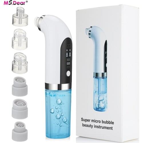 Electric Small Bubble Blackhead Remover USB Rechargeable Water Cycle Pore Acne Pimple Removal Vacuum Suction Facial Cleaner