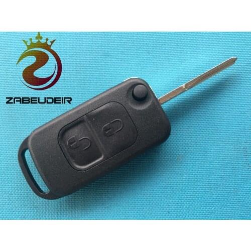 5pcs/lot of New 2 BUTTON Replacement Flip Key Case Uncut blade For Benz 2 button remote key shell blank