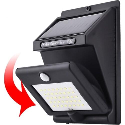 New 20 Led Solar Light 150 Degree Rotating Waterproof Outdoor Wall Lamp with PIR Motion Sensor Exterior Light Street Lighting