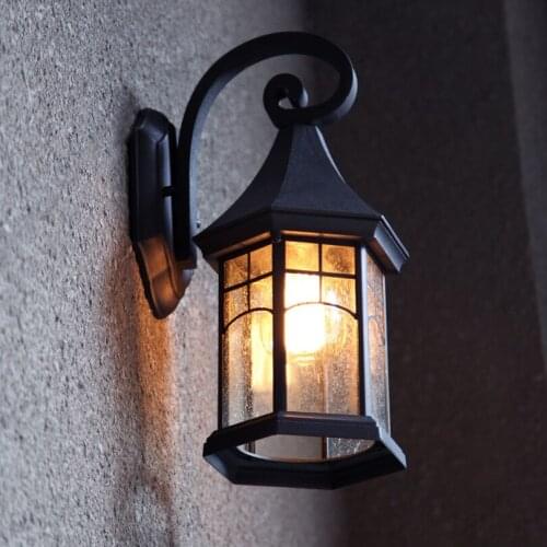 Retro outdoor wall lamp waterproof outdoor lamp garden lamp American balcony stairs exterior wall terrace lamp LB12211