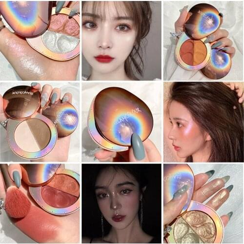 Face Blush Shimmer Pigmented Cheek Blusher Blush Palette Bronzer Highlighter Palette Cosmestic Blusher Palette Face Contour