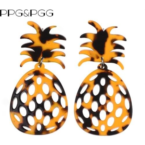 PPG&PGG Multicolored Resin Pineappl Drop Dangle Earrings For Women Vintage Statement Earrings Bohemian Christmas Gifts Hot