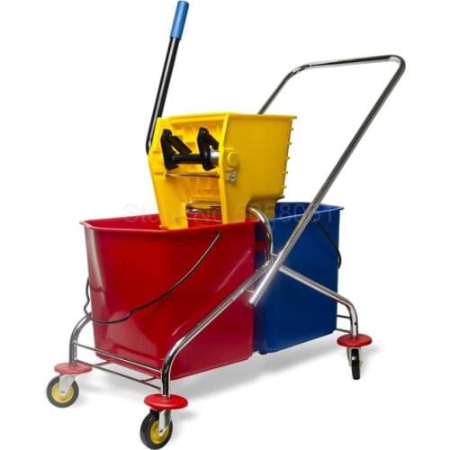 Mop double barrel squeeze water truck hotel mop bucket squeeze bucket squeeze bucket hotel wash mop water truck