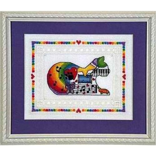 Cute Cartoon Magazine Color Cat Cross Stitch Print Cloth Kit 11ct14ct18ct Handmade DIY Chinese Embroidery Material Pack