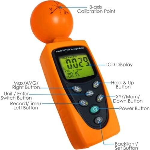 Tenmars TM-195 Digital 3-AXIS EMF RF Radiation ElectroSmog Power Meter Tester
