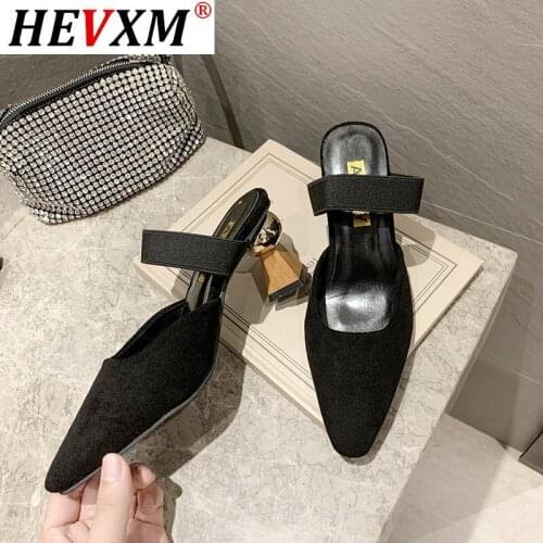 HEVXM Womens Shoes Slippers Outdoor 2021 New Spring Pointed High Heels Fashion Muller Sandals
