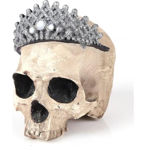 Wearing Crown Resin Craft Home Decorations Skeleton Skull Model Punk Style Decoration Personalized Ornaments