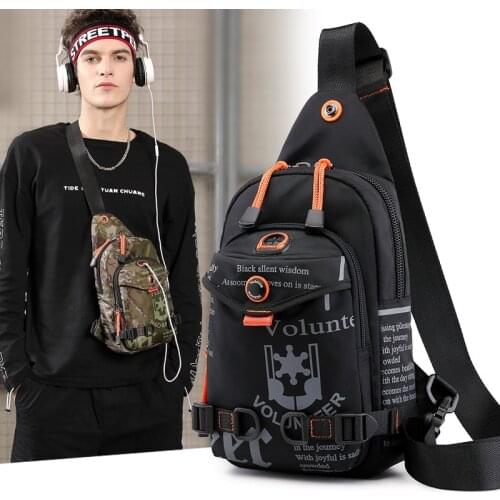 Large-capacity Men Outdoor Travel Single-shoulder Backpack Waterproof Nylon Bag Lightweight Casual Messenger Bag Wild Chest Bag
