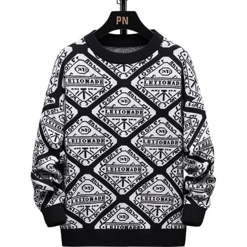 New plus size winter womens round neck sweater 3XL-7XL fashion long-sleeved loose knit sweater personality sweater