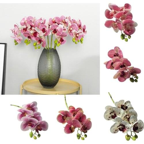 1Pc Artificial Flower Real Touch Butterfly Orchid DIY Stage Fake Moth Flor Orchid Flowers Party Festival Office Decor Flore