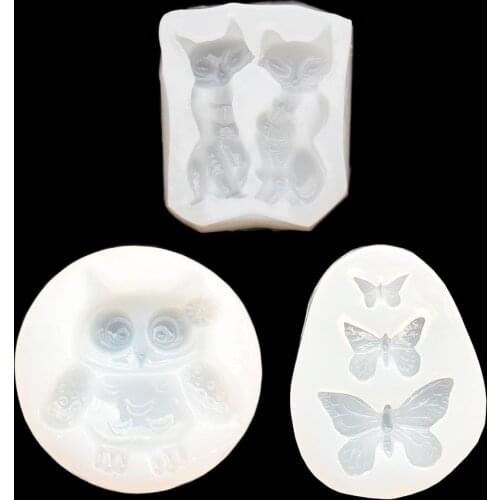 1pcs Resin Jewelry Mold Butterfly Owl Cat Animals Resin Silicone DIY Mold Handmade Jewelry Accessories Making Tools