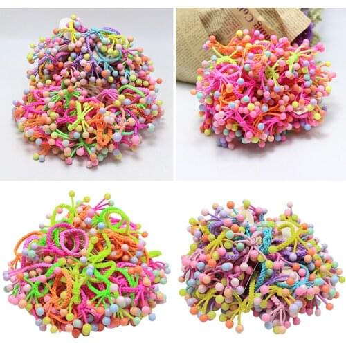 10PCS Small Hair Ties Elastic Balls Colorful Rubber Hair Rope Ponytail Holder Elastic Hair Bands Hair Rope Hair Accessories