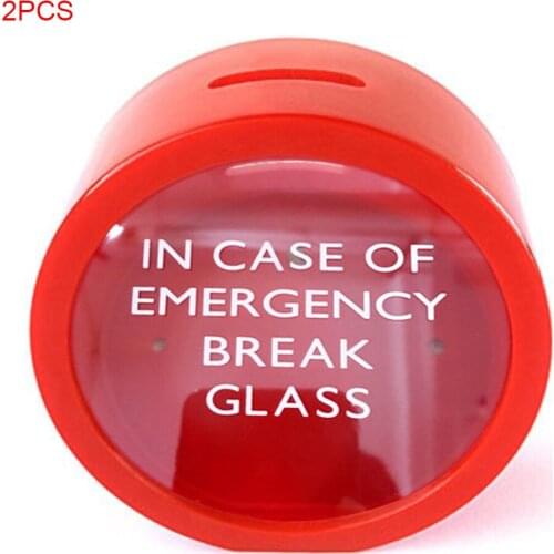 2 Pieces Novelty Safe Red MoneyBox Saving Bank Emergency Coin Smash Piggy Bank