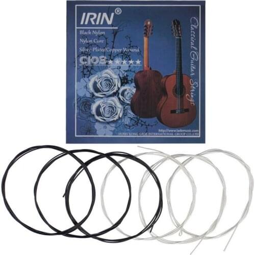 6pcs Black White Guitar Strings Nylon Fiber Classical Guitar Replacement 6 Strings Set Professional Music Instrument Strings Set