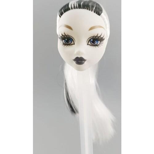 White Black Doll Heads With Straight WIG Hair For Monster High Doll Make Up Head for Monster Doll Kids Toy 1/6 Doll Accessories