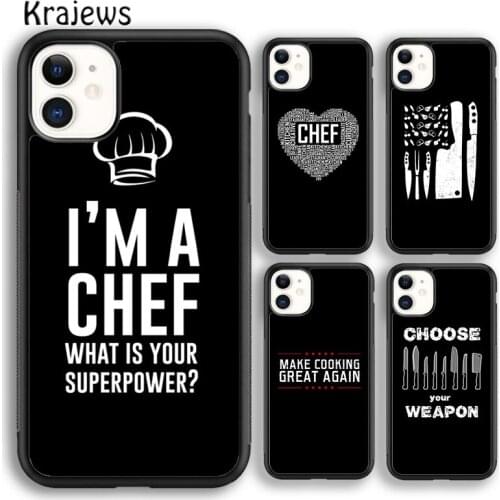 Krajews Love Baking Chef Knife Phone Case Cover For iPhone 5s 6s 7 8 plus X XS XR 11 12 pro max Samsung Galaxy S7 S8 S9 S10 Plus