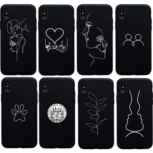 Man Girl Kiss Heart Art soft silicon case For iphone X XS Max XR 6 6s 7 8 Plus 11 Pro Max Phone Abstract Cover Funda Coque Case