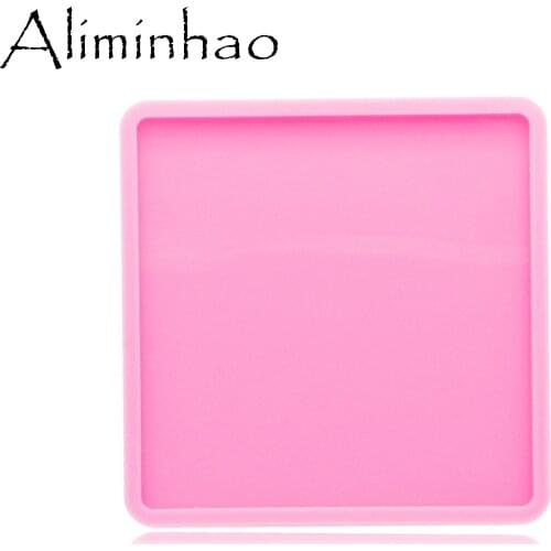 DY0546 Shiny High Quality 4.75inch Square and Circle Shape Silicone Tray Molds Epoxy Resin DIY Geode Coaster Agate Resin Mold
