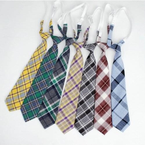 Fashion Women Neck Tie for Christmas Cotton Boys Girls Ties Slim Plaid Necktie For Gifts Casual Novelty Tie Rubber Neckties