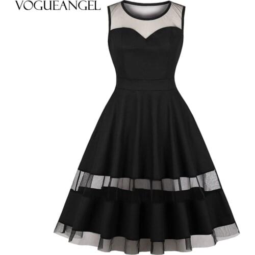 Chic Round Neck Mesh Patchwork Women Dress O-Neck Party Dress Female Sleeveless Elegant Dresses Plus Size Bridesmaid Dress 4XL