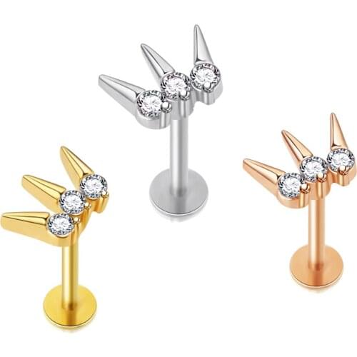 JUNLOWPY 16G 316L Stainless Steel Wholesale Labret Studs Lip Ring Cartilage Helix Tragus Nose Piercing Ear Body Jewelry 50pcs