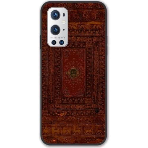 For Oneplus Rustic Engraved Leather Book Cover Design Black TPU Border Oneplus Case