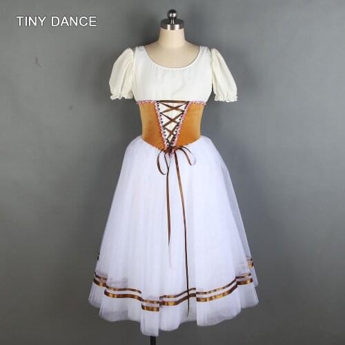 Top Selling Adult Girls Ballet Dance Tutu Short Sleeve Spandex Bodice White Ballet Tutu Dress Dance Performance Clothes 20020