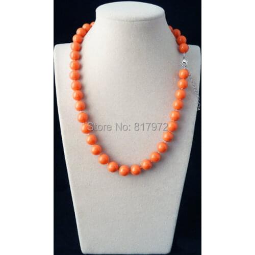 Hot Sale Orange Natural South Sea Shell Pearl Necklace Fashion Highlight AAA 10MM Bead Necklaces Gift for women Jewelry