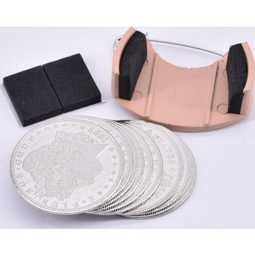 Coin Dumper + 10pcs Palming Coins(Morgan Version) Magic Tricks Stage Close Up Magia Coin Appear/Disappear Magie Gimmick Props