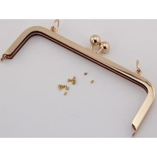 Shallow Golden Screw 20.5cm Square Gold Box Bag Hardware Parts Metal Purse Frame Chain Loop Bag Accessories Diy Vintage