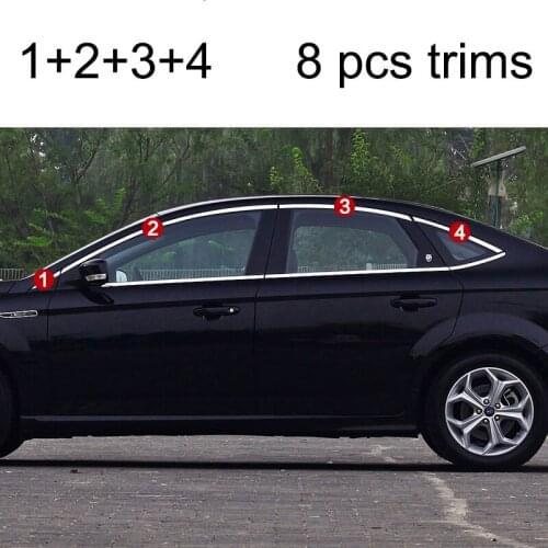 Stainless steel car window trims for ford mondeo 2007 2008 2009 2010 2011 2012 2013 2014 3rd generation