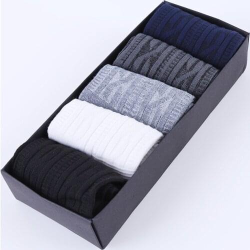 5 Pairs Big Size Casual Mens Business Socks Crew Autumn Winter Socks For Men Meias Homens