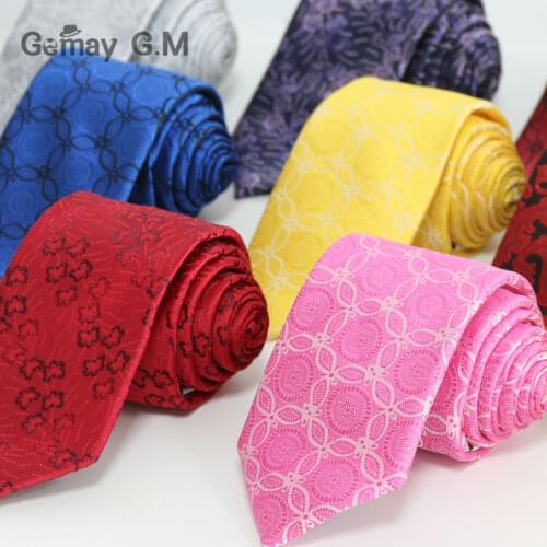 New Floral ties High Quality Polyester Woven tie for men Fashion Classic Mans necktie for Wedding 7cm Width free shipping