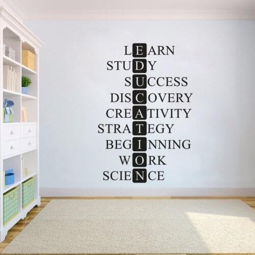Learning Words Classroom Decor Education Quote Wall Sticker Motivational Study Lettering Vinyl Wall Art Decals School Art