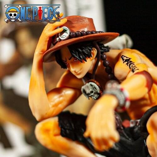 One Piece Anime Figure Portgas D Ace Squatting Backpack Manga Statue PVC Action Figure Collectible Model Toys Doll Decoration