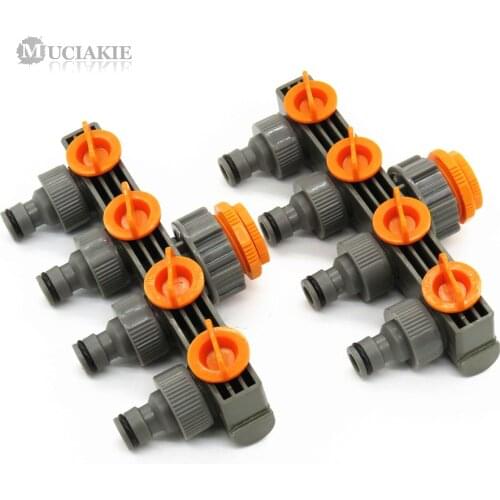 MUCIAKIE 1PC Hose Splitter Inlet 1/2'' 3/4'' 1'' Female Threaded to 4-way 16mm Quick Connectors Garden Tap Hose Pipe Adapter