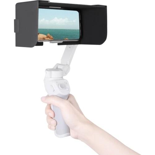 SUNNYLIFE Portable Anti-reflective PU Leather Phone Sun Cover Hood Shade for DJI Osmo Mobile 4 OM4 Handheld Gimbal Stabilizer