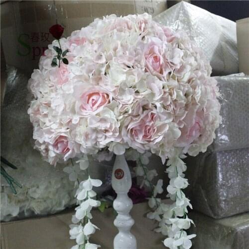 SPR Free shipping 10pcs/lot wedding road lead artificial flower mat flower ball wedding table flowers centerpiece decoration