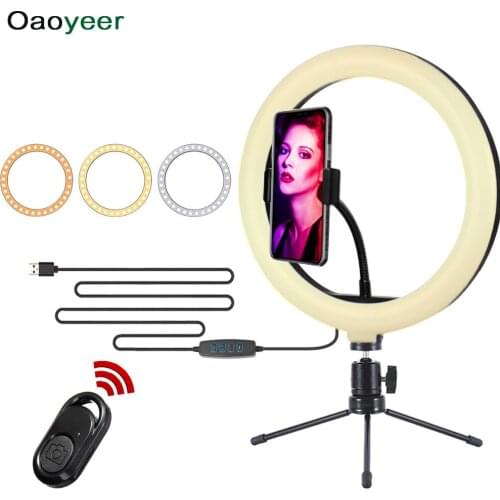 LED Selfie Light USB Dimmable Ring Photography Video light for Youtube Live Streaming Makeup with USB Cable Tripod 6 /10inch