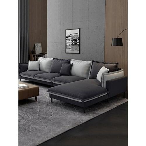 Fabric sofa Nordic living room simple technology cloth cotton hemp Italian minimalist latex Princess corner cloth sofa