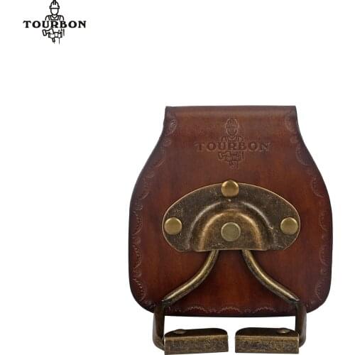 Tourbon Genuine Leather Swinging Hammer Holder Spring Loaded Swivel Hatchet Holders in Heavy Duty