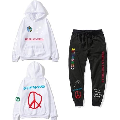 TRAVIS SCOTT ASTROWORLD hope you are here HOODIES fashion letters ASTROWORLD HOODIE streetwear + pants mens pullover sweatshirt