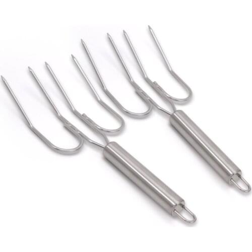 Turkey Lifter Forks Set of 2 Stainless Steel Poultry Lifters Turkey Claws Carving Fork Kitchen BBQ Meat Tools