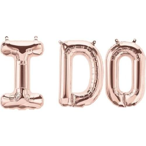 I DO Bachelorette, Wedding, Bridal Shower Party Balloon Letter Decorations. 16 Inch Balloons Bridal Celebration Decor